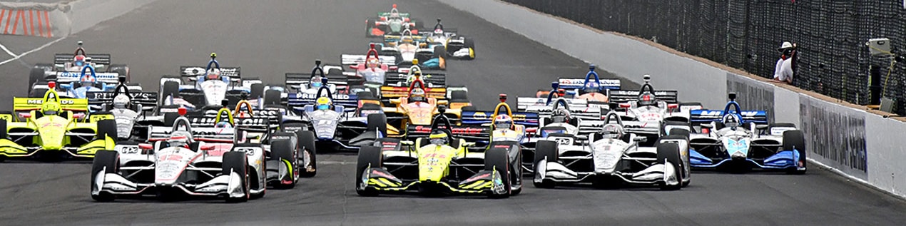 indy cars racing to through the start line Memphis